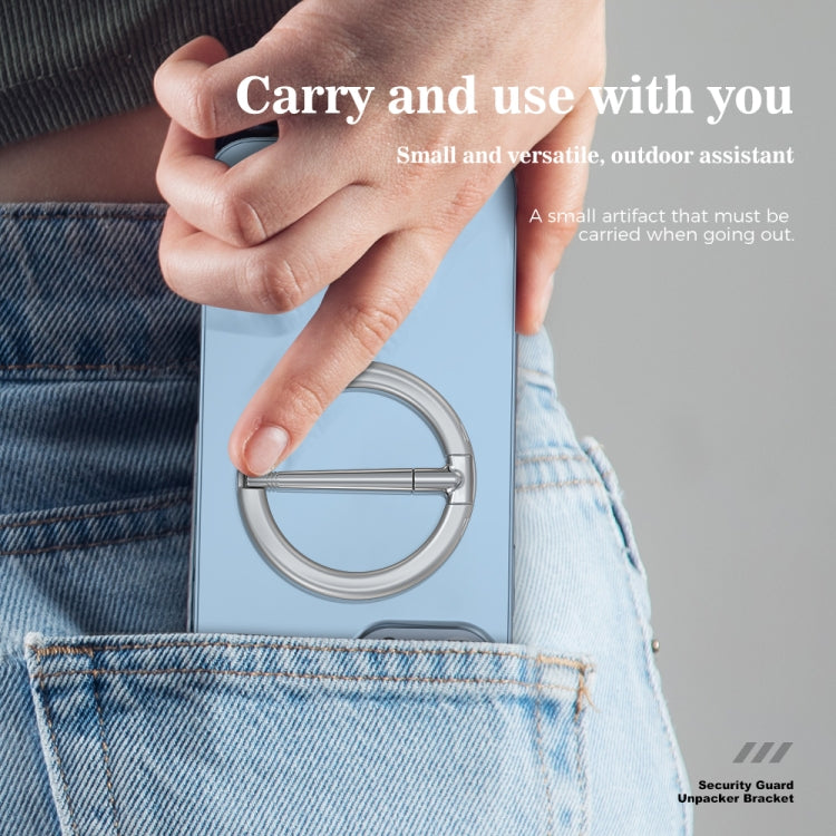 R-JUST SJ20-4 Aluminum Alloy Magnetic Knife Phone Holder (Silver) - Hand-Sticking Bracket by R-JUST | Online Shopping South Africa | PMC TechLife | Buy Now Pay Later Mobicred