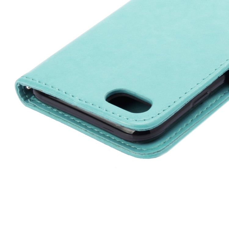 For  iPhone 8 & 7  Pressed Flowers Horizontal Flip Leather Case with Holder & Card Slots & Wallet(Green) - More iPhone Cases by PMC TechLife | Online Shopping South Africa | PMC TechLife | Buy Now Pay Later Mobicred