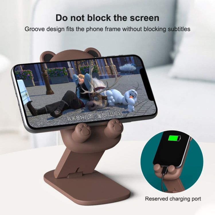 DK-XX-111 Cartoon Animal Retractable Phone Lazy Bracket Foldable Desktop Holder(Brown) - Desktop Holder by PMC TechLife | Online Shopping South Africa | PMC TechLife
