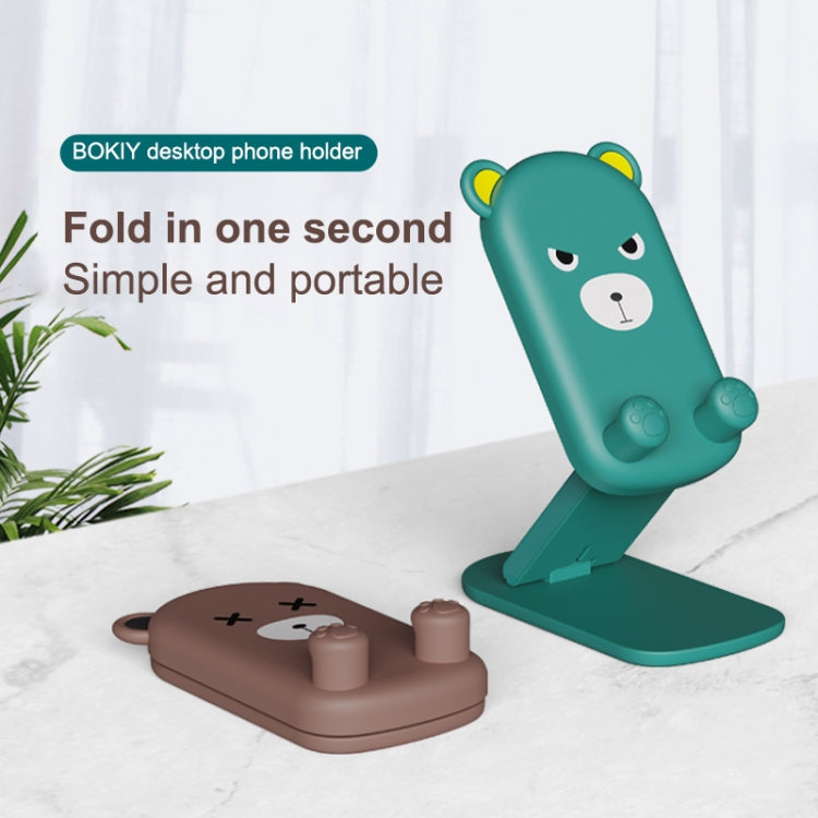 DK-XX-111 Cartoon Animal Retractable Phone Lazy Bracket Foldable Desktop Holder(Green) - Desktop Holder by PMC TechLife | Online Shopping South Africa | PMC TechLife