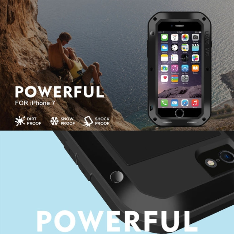 LOVE MEI for  iPhone 7 Professional and Powerful Dustproof Shockproof Anti-slip Metal Protective Case(Black) - More iPhone Cases by LOVE MEI | Online Shopping South Africa | PMC TechLife | Buy Now Pay Later Mobicred