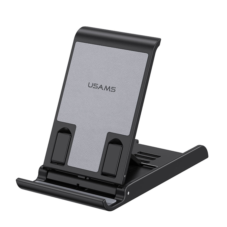 USAMS US-ZJ073 Retractable Folding Desktop Tablet Phone Holder (Black) - free shipping - PMC TechLife - Order now!