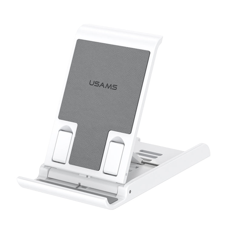 USAMS US-ZJ073 Retractable Folding Desktop Tablet Phone Holder (White) - Desktop Holder by USAMS | Online Shopping South Africa | PMC TechLife