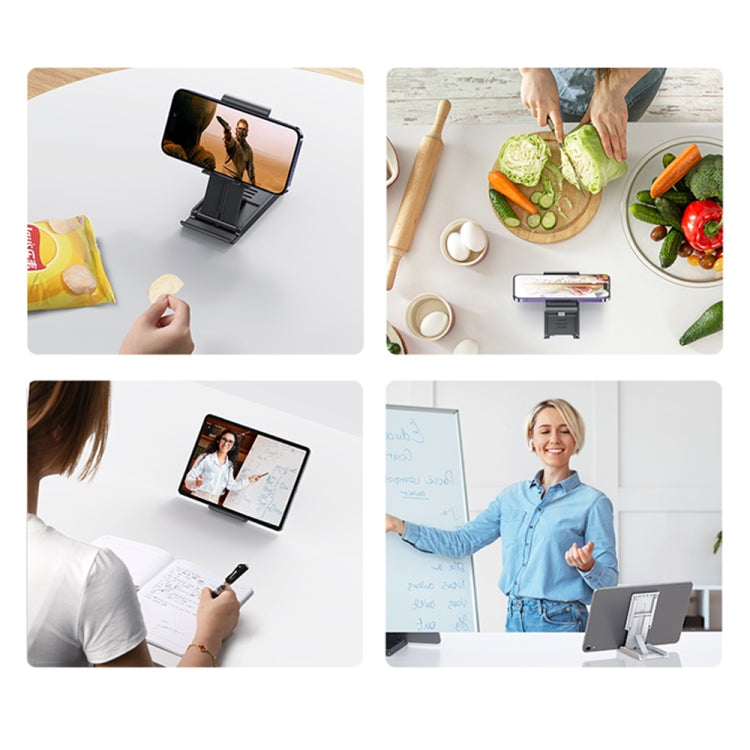 USAMS US-ZJ073 Retractable Folding Desktop Tablet Phone Holder (White) - Desktop Holder by USAMS | Online Shopping South Africa | PMC TechLife