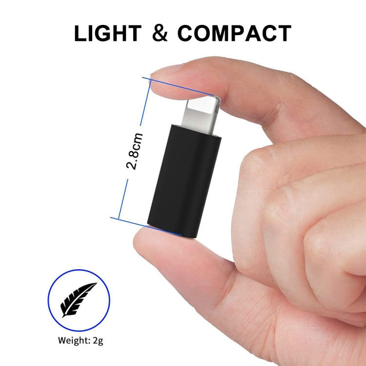 ENKAY Hat-Prince HC-6 Mini ABS USB-C / Type-C 3.1 to 8 Pin Port Connector Adapter(Black) - Converter & Adapter by ENKAY | Online Shopping South Africa | PMC TechLife | Buy Now Pay Later Mobicred