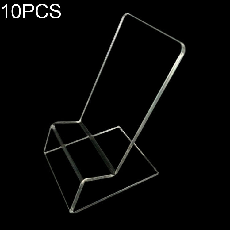 10 PCS Acrylic Mobile Phone Display Stand Holder(Transparent) - Desktop Holder by PMC TechLife | Online Shopping South Africa | PMC TechLife