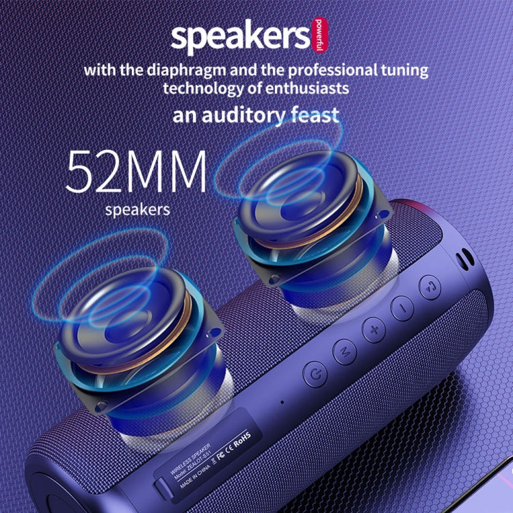 ZEALOT S51 Portable Stereo Bluetooth Speaker with Built-in Mic, Support Hands-Free Call & TF Card & AUX(Blue) - Desktop Speaker by ZEALOT | Online Shopping South Africa | PMC TechLife | Buy Now Pay Later Mobicred