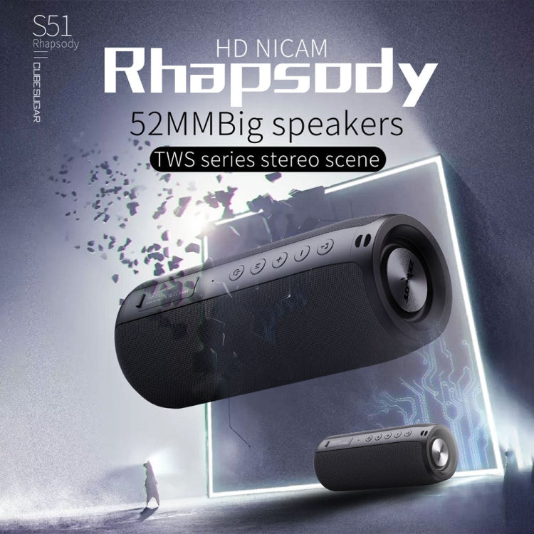 ZEALOT S51 Portable Stereo Bluetooth Speaker with Built-in Mic, Support Hands-Free Call & TF Card & AUX(Blue) - Desktop Speaker by ZEALOT | Online Shopping South Africa | PMC TechLife | Buy Now Pay Later Mobicred