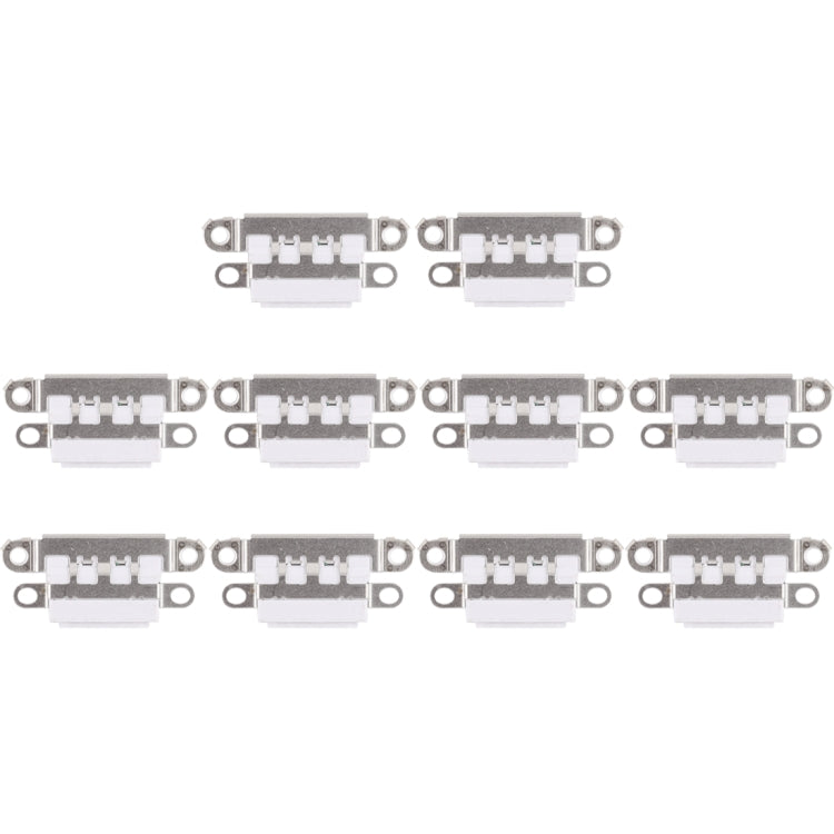 10 PCS Charging Port Connector for iPhone 7 Plus / 7(White) - Metal Parts by PMC TechLife | Online Shopping South Africa | PMC TechLife