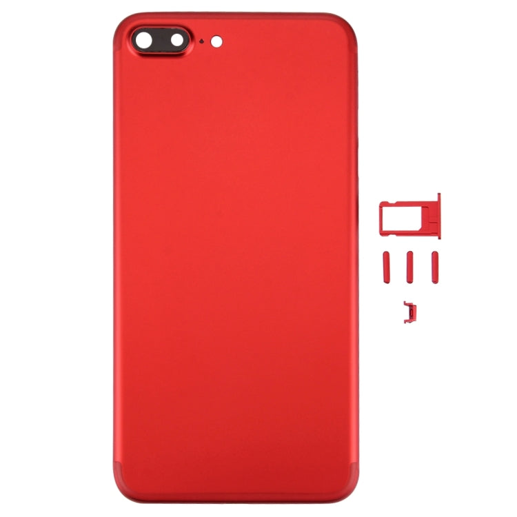 6 in 1 for iPhone 7 Plus (Back Cover (With Camera Lens)  + Card Tray + Volume Control Key + Power Button + Mute Switch Vibrator Key + Sign) Full Assembly Housing Cover(Red) - Back Cover by PMC TechLife | Online Shopping South Africa | PMC TechLife