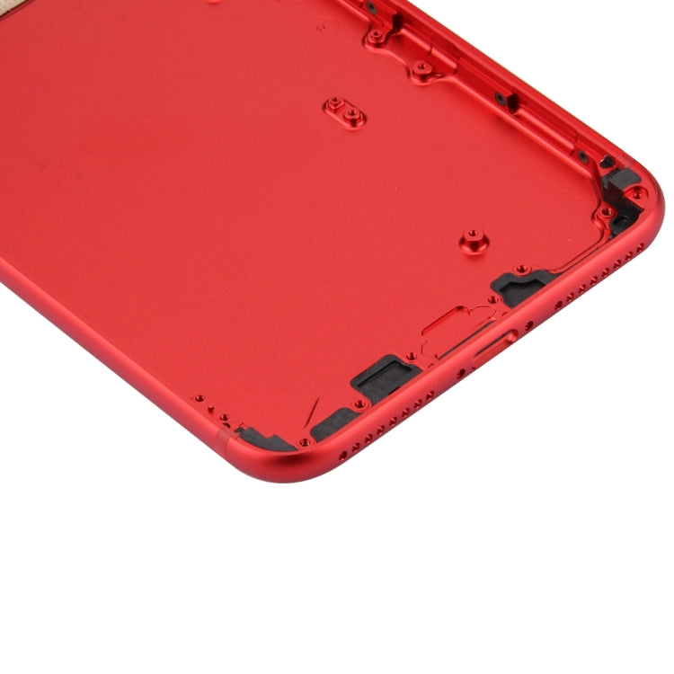 6 in 1 for iPhone 7 Plus (Back Cover (With Camera Lens)  + Card Tray + Volume Control Key + Power Button + Mute Switch Vibrator Key + Sign) Full Assembly Housing Cover(Red) - Back Cover by PMC TechLife | Online Shopping South Africa | PMC TechLife