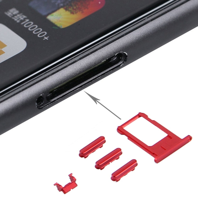 6 in 1 for iPhone 7 Plus (Back Cover (With Camera Lens)  + Card Tray + Volume Control Key + Power Button + Mute Switch Vibrator Key + Sign) Full Assembly Housing Cover(Red) - Back Cover by PMC TechLife | Online Shopping South Africa | PMC TechLife