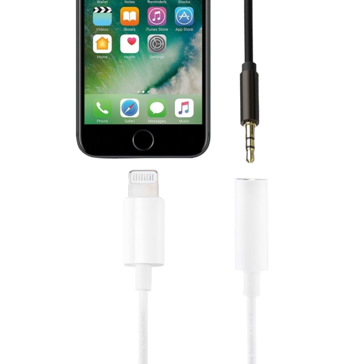 8 Pin 3.5mm Earphone Audio Adapter, Line Length: 8cm(White) - Earphone Adapter by PMC TechLife | Online Shopping South Africa | PMC TechLife | Buy Now Pay Later Mobicred