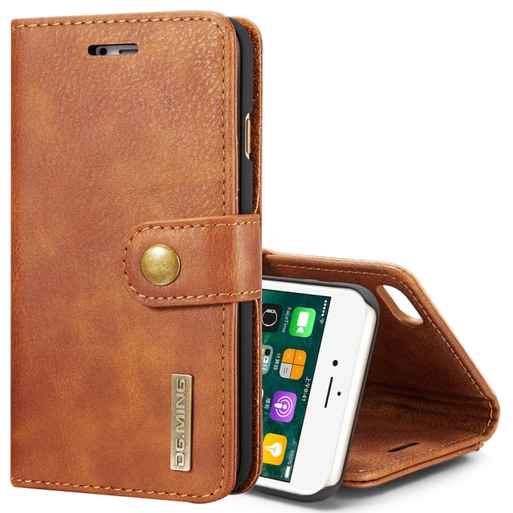 DG.MING For iPhone SE 2020 & 8 & 7  Crazy Horse Texture Horizontal Flip Detachable Magnetic Protective Case with Holder & Card Slots & Wallet(Brown) - More iPhone Cases by DG.MING | Online Shopping South Africa | PMC TechLife | Buy Now Pay Later Mobicred