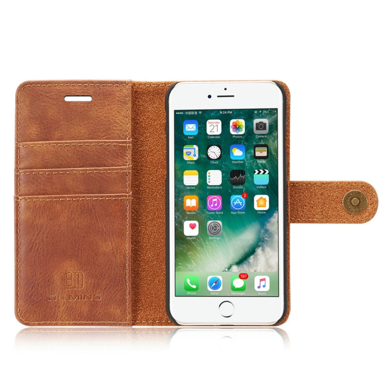 DG.MING For iPhone SE 2020 & 8 & 7  Crazy Horse Texture Horizontal Flip Detachable Magnetic Protective Case with Holder & Card Slots & Wallet(Brown) - More iPhone Cases by DG.MING | Online Shopping South Africa | PMC TechLife | Buy Now Pay Later Mobicred