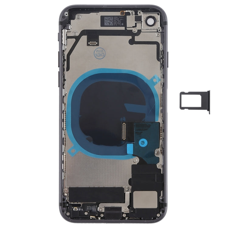 Battery Back Cover Assembly with Side Keys & Vibrator & Speaker Ringer Buzzer & Power Button + Volume Button Flex Cable & Card Tray for iPhone 8(Black) - Back Cover by PMC TechLife | Online Shopping South Africa | PMC TechLife
