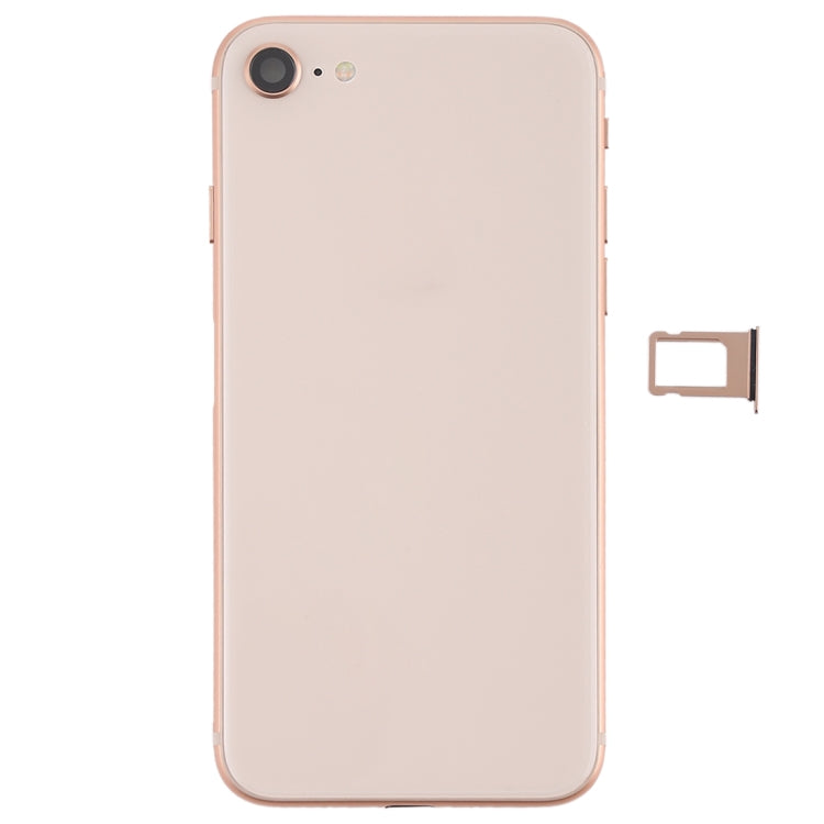 Battery Back Cover Assembly with Side Keys & Vibrator & Speaker Ringer Buzzer & Power Button + Volume Button Flex Cable & Card Tray for iPhone 8(Rose Gold) - Back Cover by PMC TechLife | Online Shopping South Africa | PMC TechLife