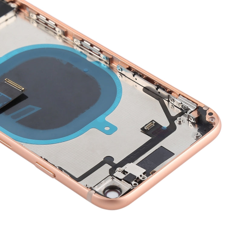 Battery Back Cover Assembly with Side Keys & Vibrator & Speaker Ringer Buzzer & Power Button + Volume Button Flex Cable & Card Tray for iPhone 8(Rose Gold) - Back Cover by PMC TechLife | Online Shopping South Africa | PMC TechLife