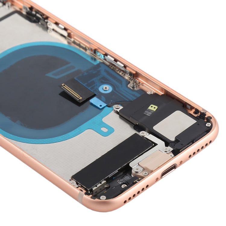 Battery Back Cover Assembly with Side Keys & Vibrator & Speaker Ringer Buzzer & Power Button + Volume Button Flex Cable & Card Tray for iPhone 8(Rose Gold) - Back Cover by PMC TechLife | Online Shopping South Africa | PMC TechLife