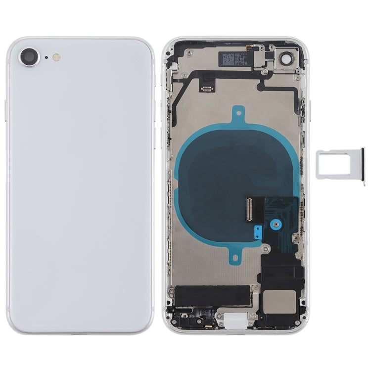 Battery Back Cover Assembly with Side Keys & Vibrator & Speaker Ringer Buzzer & Power Button + Volume Button Flex Cable & Card Tray for iPhone 8(Silver) - iPhone 8 Parts by PMC TechLife | Online Shopping South Africa | PMC TechLife | Buy Now Pay Later Mobicred