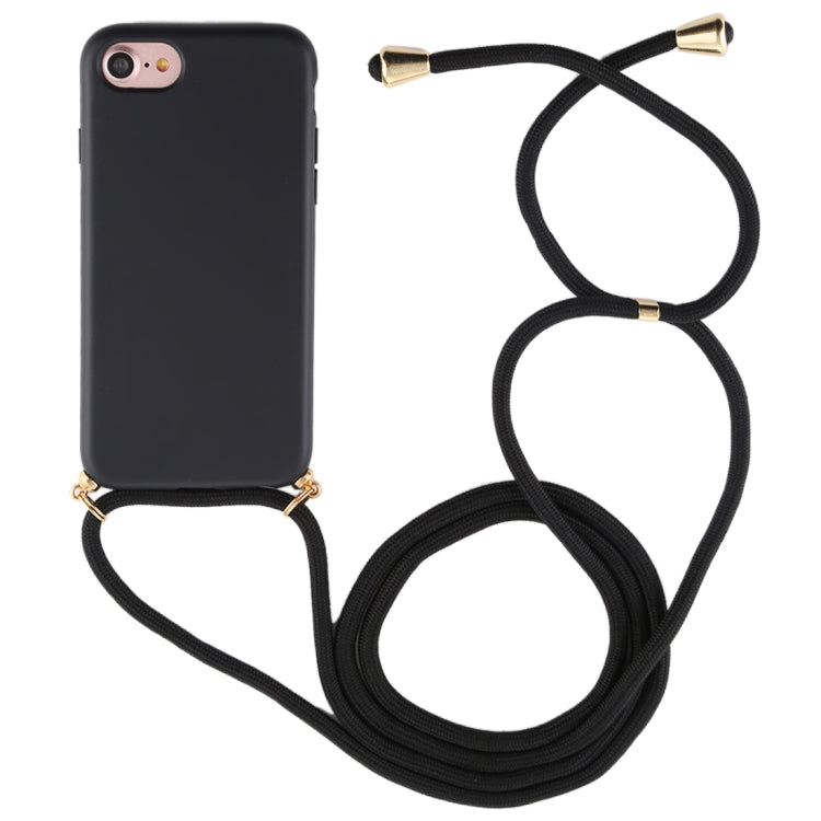 For iPhone 8 / 7 TPU Anti-Fall Mobile Phone Case With Lanyard(Black) - free shipping - PMC TechLife - Order now!