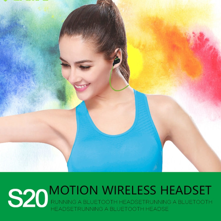 S20 Magnetic Switch Sweatproof Motion Wireless Bluetooth In-Ear Headset with Indicator Light  & Mic, Distance: 10m, For iPad, Laptop, iPhone, Samsung, HTC, Huawei, Xiaomi, and Other Smart Phones(Black) - free shipping - PMC TechLife - Order now!