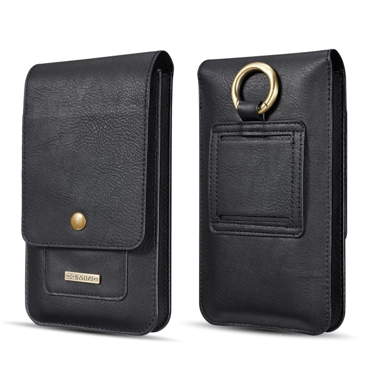 DG.MING Universal Cowskin Leather Protective Case Waist Bag with Card Slots & Hook, For iPhone, Samsung, Sony, Huawei, Meizu, Lenovo, ASUS, Oneplus, Xiaomi, Cubot, Ulefone, Letv, DOOGEE, Vkworld, and other Smartphones Below 5.2 inch(Black) - More iPhone Cases by DG.MING | Online Shopping South Africa | PMC TechLife | Buy Now Pay Later Mobicred
