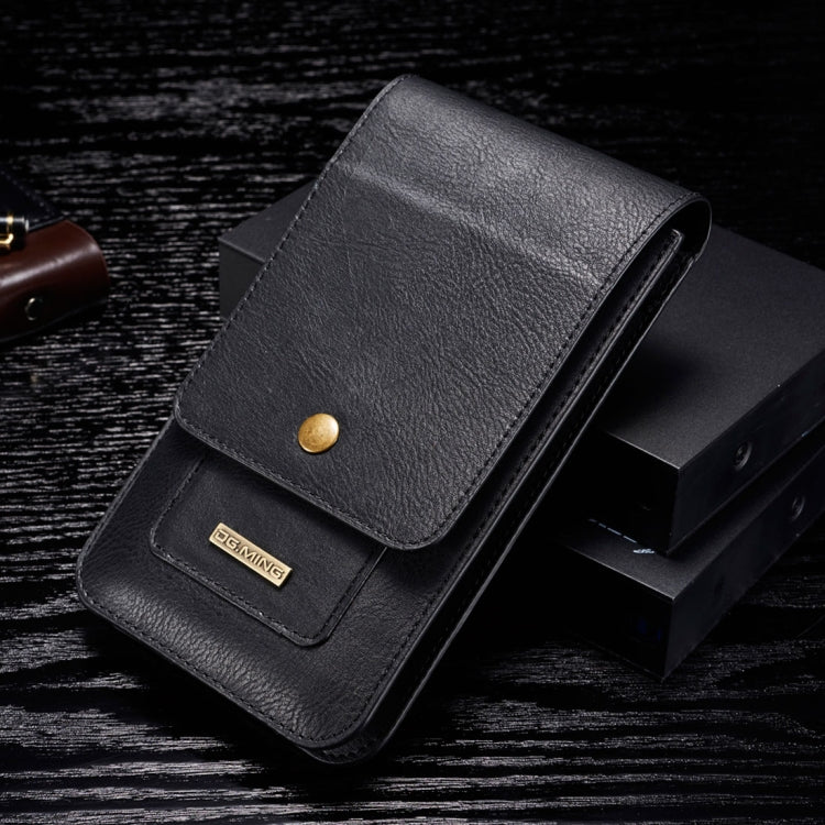 DG.MING Universal Cowskin Leather Protective Case Waist Bag with Card Slots & Hook, For iPhone, Samsung, Sony, Huawei, Meizu, Lenovo, ASUS, Oneplus, Xiaomi, Cubot, Ulefone, Letv, DOOGEE, Vkworld, and other Smartphones Below 5.2 inch(Black) - More iPhone Cases by DG.MING | Online Shopping South Africa | PMC TechLife | Buy Now Pay Later Mobicred