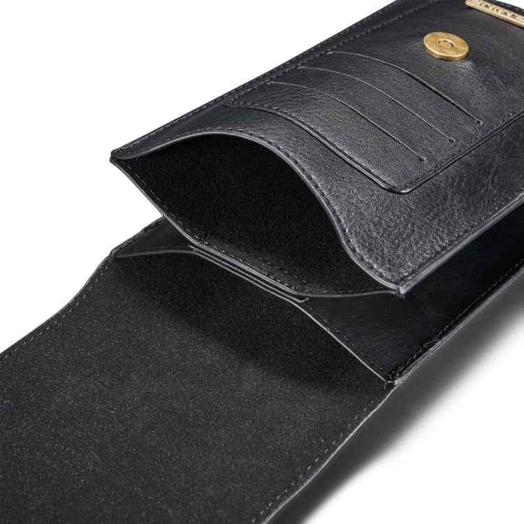 DG.MING Universal Cowskin Leather Protective Case Waist Bag with Card Slots & Hook, For iPhone, Samsung, Sony, Huawei, Meizu, Lenovo, ASUS, Oneplus, Xiaomi, Cubot, Ulefone, Letv, DOOGEE, Vkworld, and other Smartphones Below 5.2 inch(Black) - More iPhone Cases by DG.MING | Online Shopping South Africa | PMC TechLife | Buy Now Pay Later Mobicred