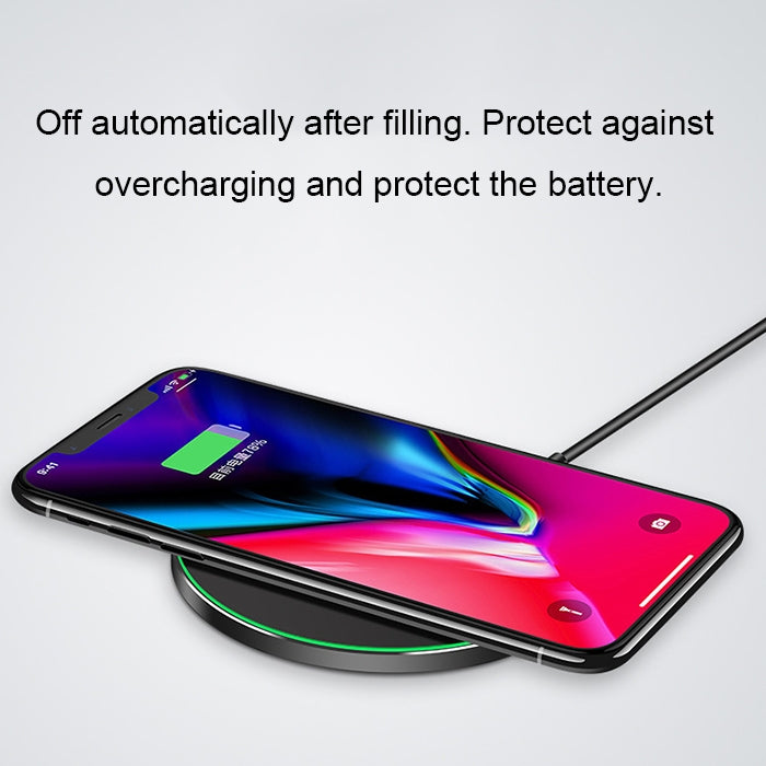 GY-68 Ultra-Thin Aluminum Alloy Wireless Fast Charging Qi Charger Pad(Black Red) - free shipping - PMC TechLife - Order now!