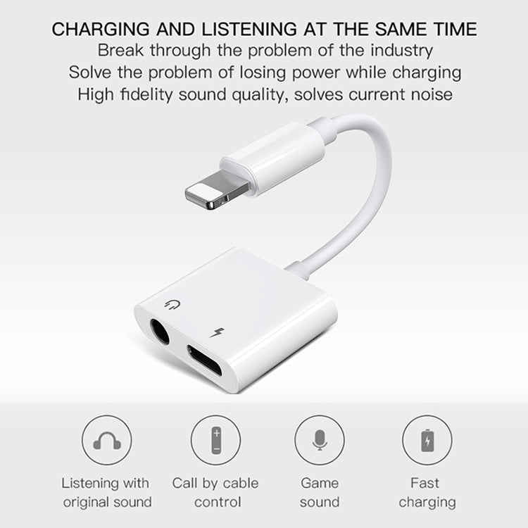 JOYROOM S-Y104 Ben Series Apple Dual Lightning Adapter, Length: 1.2m(White) - Earphone Adapter by JOYROOM | Online Shopping South Africa | PMC TechLife | Buy Now Pay Later Mobicred