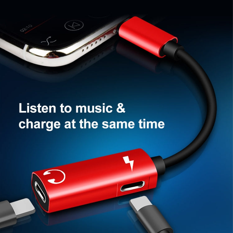 2 in 1 8 Pin Male to Dual 8 Pin Female Charging and Listening to Music Audio Earphone Adapter, Compatible with All IOS Systems(Rose Gold) - Earphone Adapter by PMC TechLife | Online Shopping South Africa | PMC TechLife