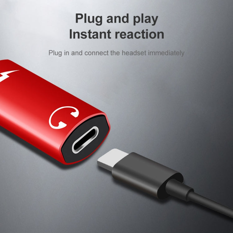 2 in 1 8 Pin Male to Dual 8 Pin Female Charging and Listening to Music Audio Earphone Adapter, Compatible with All IOS Systems(Rose Gold) - Earphone Adapter by PMC TechLife | Online Shopping South Africa | PMC TechLife