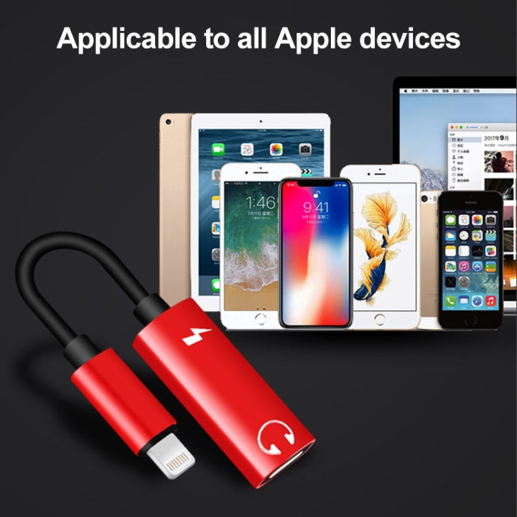 2 in 1 8 Pin Male to Dual 8 Pin Female Charging and Listening to Music Audio Earphone Adapter, Compatible with All IOS Systems(Silver) - Earphone Adapter by PMC TechLife | Online Shopping South Africa | PMC TechLife