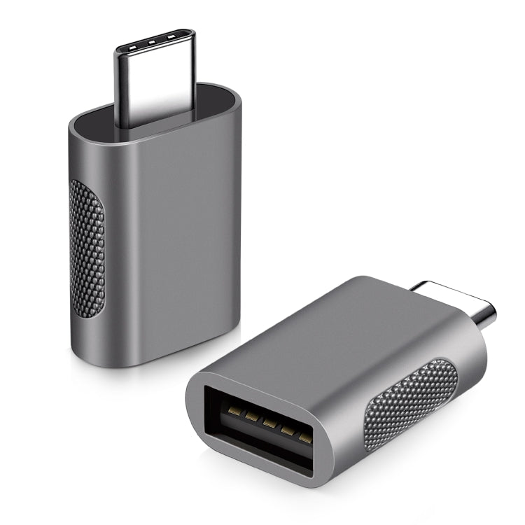 2 PCS SBT-158 USB-C / Type-C Male to USB 3.0 Female Zinc Alloy Adapter(Black) - Converter & Adapter by PMC TechLife | Online Shopping South Africa | PMC TechLife
