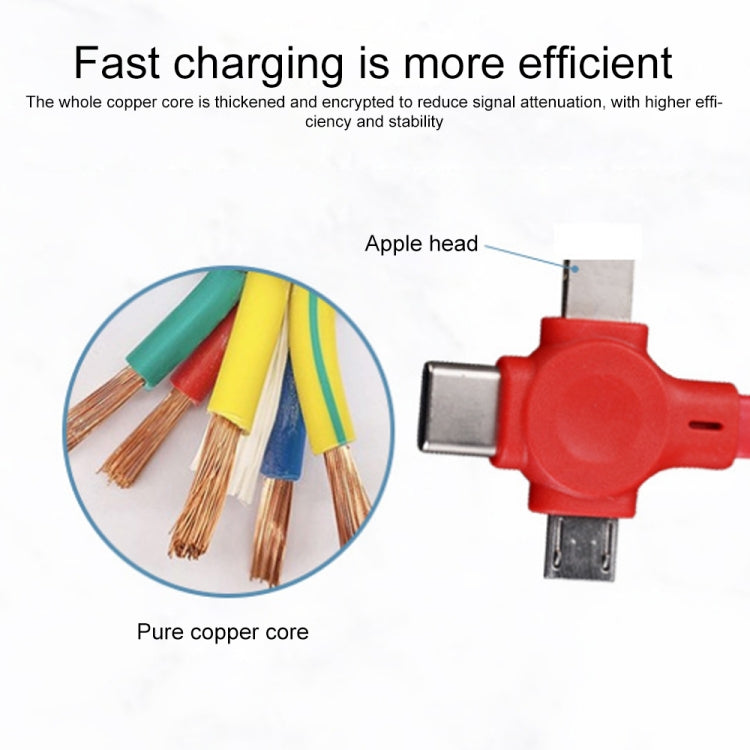 019-1 3 in 1 USB to 8 Pin + Micro USB + USB-C / Type-C Macaron Telescopic Data Cable with Storage Slot & Bracket, Cable Length: 1m (Purple) - Multifunction Cable by PMC TechLife | Online Shopping South Africa | PMC TechLife