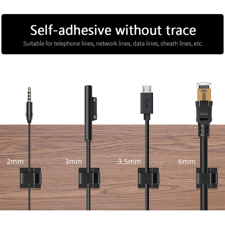 HG2392 100 PCS Desktop Data Cable Organizer Fixing Clip, Gum Type: Green and White(Black) - Cable Organizer by PMC TechLife | Online Shopping South Africa | PMC TechLife