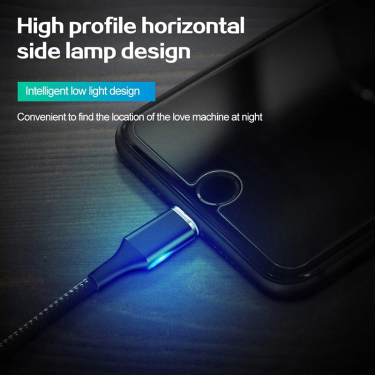 M11 3 in 1 5A USB to 8 Pin + Micro USB + USB-C / Type-C Nylon Braided Magnetic Data Cable, Cable Length: 2m (Blue) - Charging Cable & Head by PMC TechLife | Online Shopping South Africa | PMC TechLife