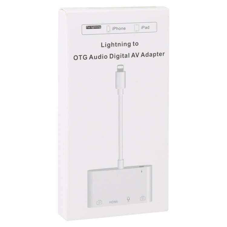 4 in 1 8 Pin to Dual USB + 3.5mm AUX + HDMI OTG Audio Digital AV Adapter - Converter & Adapter by PMC TechLife | Online Shopping South Africa | PMC TechLife