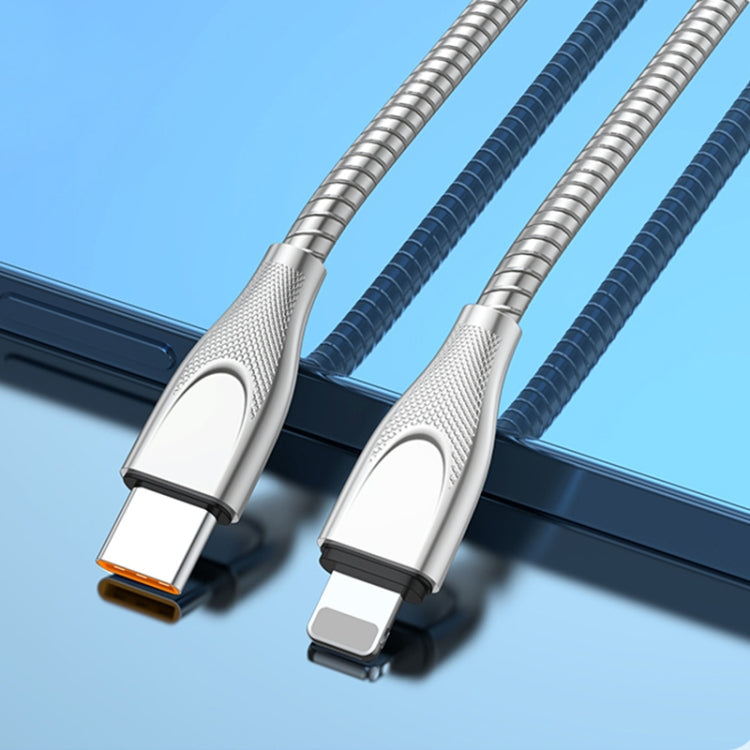 ADC-009 USB-C / Type-C to 8 Pin Zinc Alloy Hose Fast Charging Data Cable, Cable Length: 1m (Silver) - 2 in 1 Cable by PMC TechLife | Online Shopping South Africa | PMC TechLife