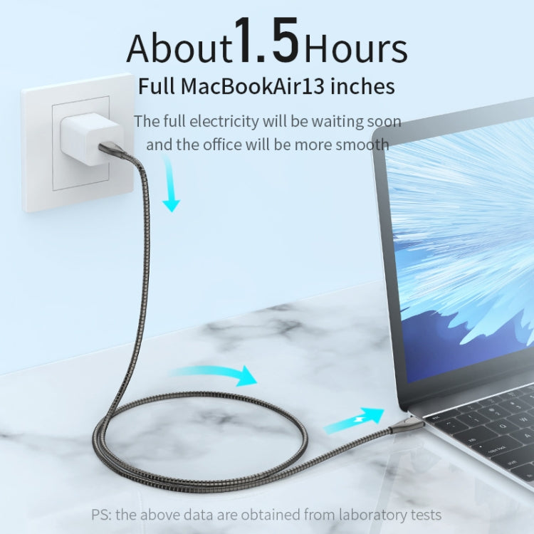 ADC-009 USB-C / Type-C to 8 Pin Zinc Alloy Hose Fast Charging Data Cable, Cable Length: 1m (Gun Metal) - 2 in 1 Cable by PMC TechLife | Online Shopping South Africa | PMC TechLife