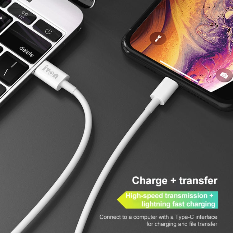 IVON CA93 20W PD USB-C / Type-C to 8 Pin TPE Fast Charging Data Cable, Cable Length: 1m - 2 in 1 Cable by IVON | Online Shopping South Africa | PMC TechLife | Buy Now Pay Later Mobicred