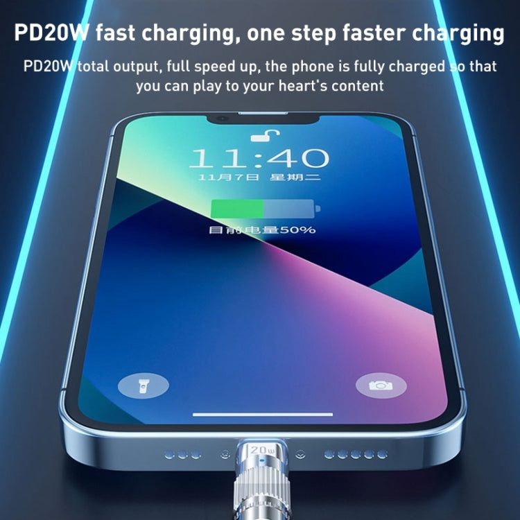 WK WDC-187 Qjie Series 20W USB-C/Type-C to 8 Pin Fast Charge Data Cable, Length: 1m(Blue) - 2 in 1 Cable by WK | Online Shopping South Africa | PMC TechLife