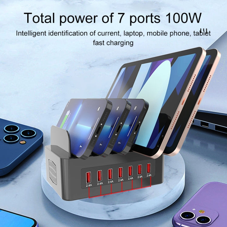 YFY-A53 100W 5 x USB Ports QC3.0 Smart Charging Station with Phone & Tablet Stand - Multifunction Charger by PMC TechLife | Online Shopping South Africa | PMC TechLife
