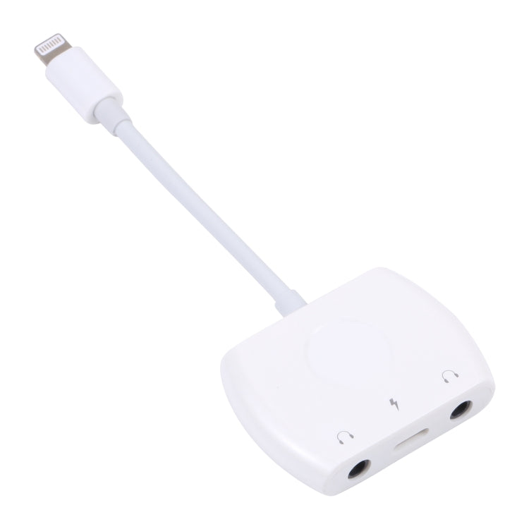 8 Pin Male to 8 Pin+ Dual 3.5mm Audio Female Headphone Adapter Adapter(White) - Earphone Adapter by PMC TechLife | Online Shopping South Africa | PMC TechLife
