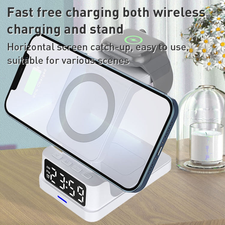 15W 4 in 1 Magnetic Clock Desktop Vertical Wireless Charger (Black) -  by PMC TechLife | Online Shopping South Africa | PMC TechLife