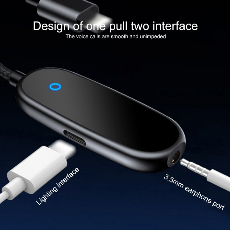 BK-325 2 in 1 8 Pin Male to 8 Pin Charging + 3.5mm Audio Female Earphone Adapter (Black) - Earphone Adapter by PMC TechLife | Online Shopping South Africa | PMC TechLife