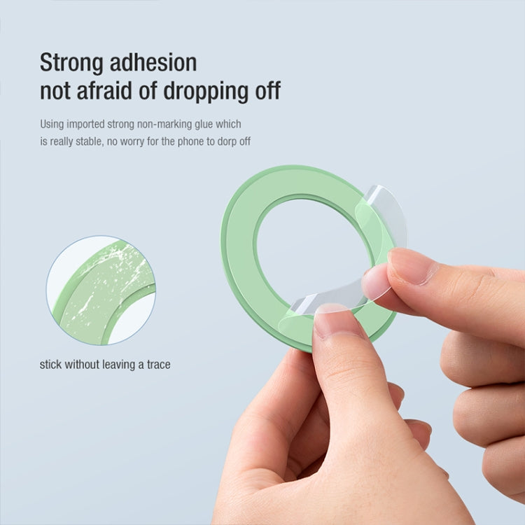 2 PCS NILLKIN Portable PU Leather Magnetic Ring Sticker (Green) - Hand-Sticking Bracket by NILLKIN | Online Shopping South Africa | PMC TechLife | Buy Now Pay Later Mobicred