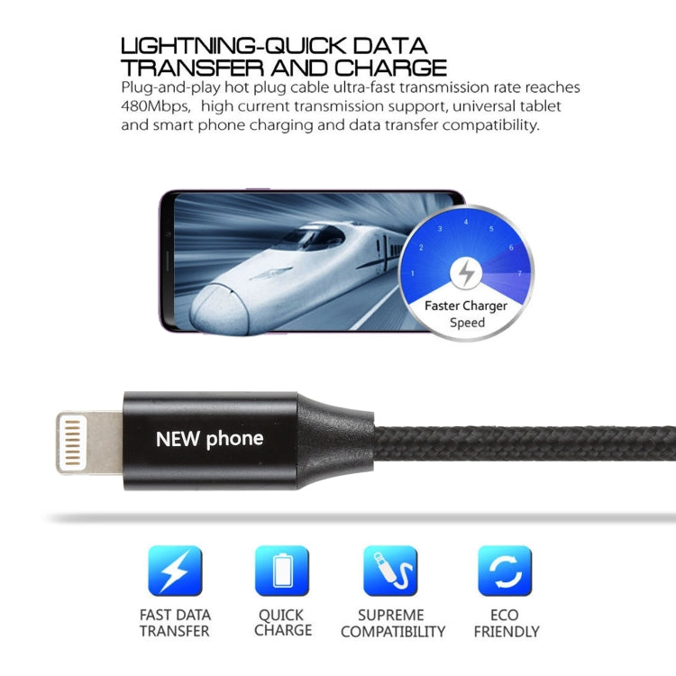 5V 2A 8 Pin Male to 8 Pin Male Braided Data Cable - Normal Style Cable by PMC TechLife | Online Shopping South Africa | PMC TechLife