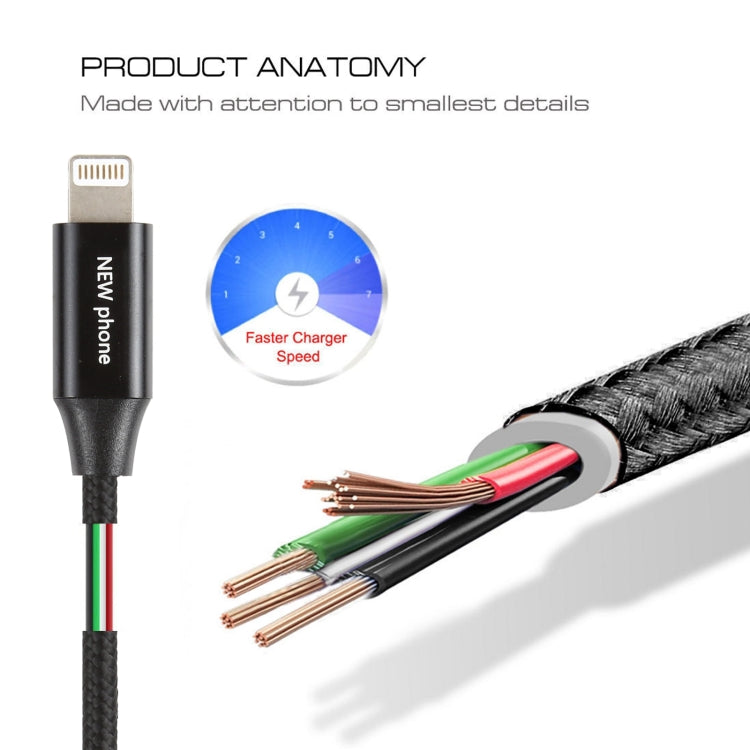 5V 2A 8 Pin Male to 8 Pin Male Braided Data Cable - Normal Style Cable by PMC TechLife | Online Shopping South Africa | PMC TechLife